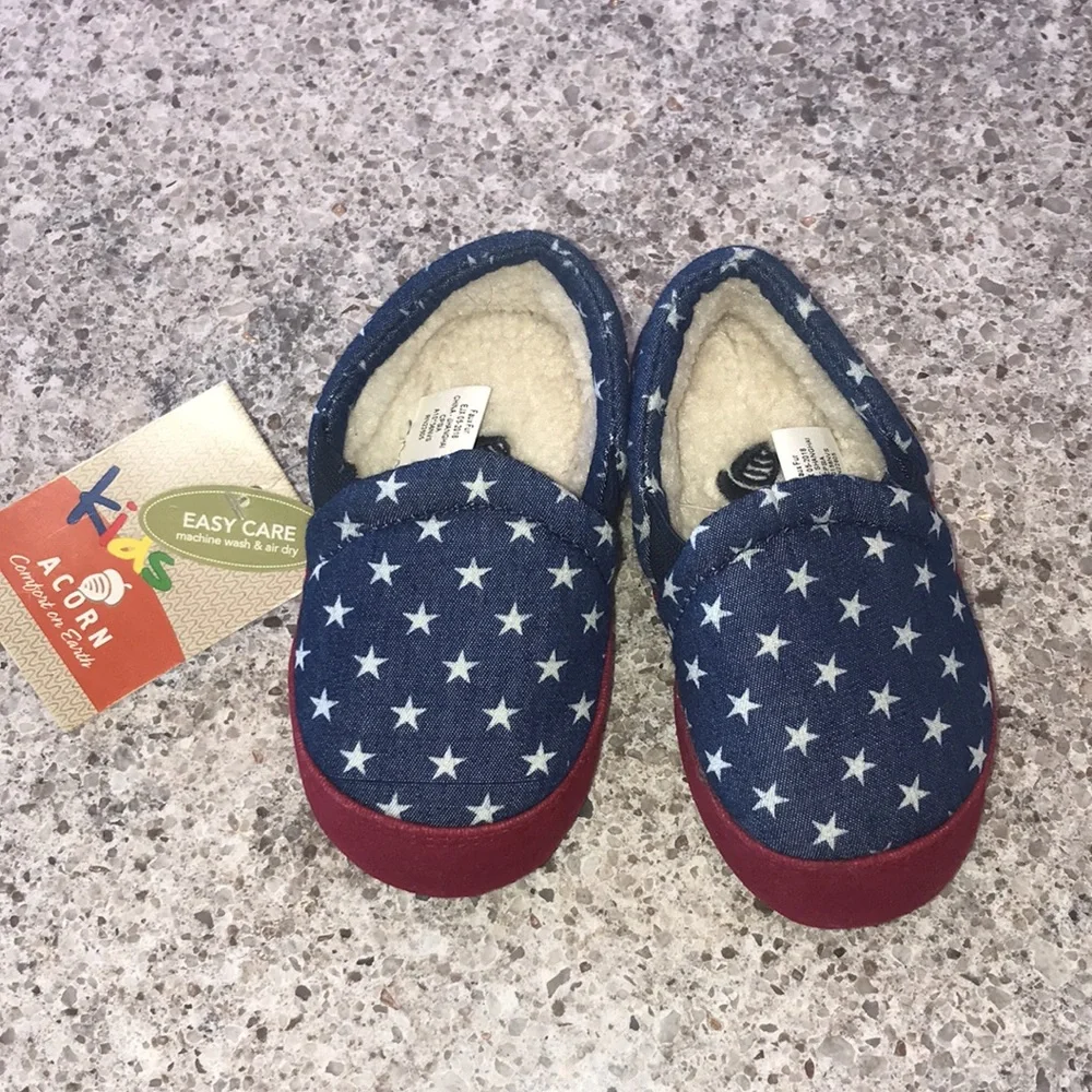 3/$20 ACORN Kid’s Colby Gore Navy Stars Moccasins